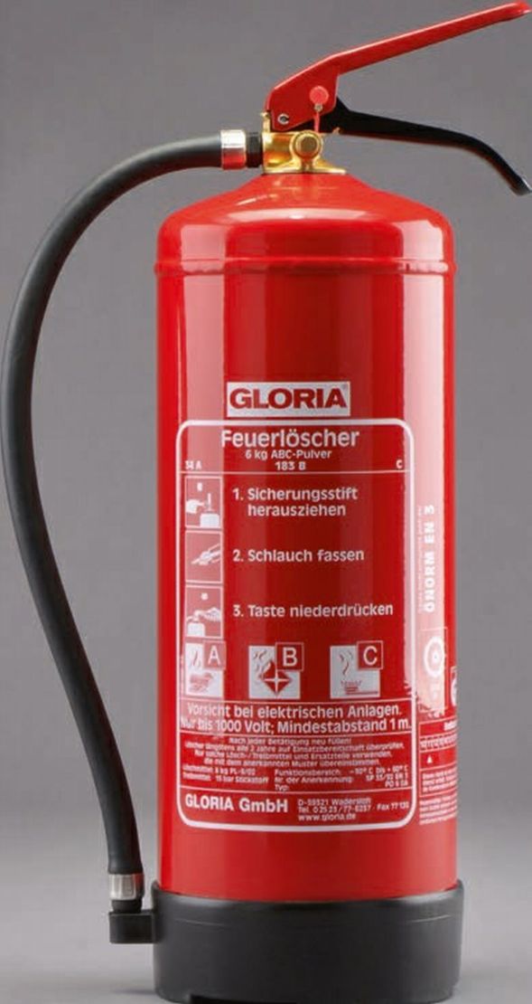 Pulver-Feuerlöscher GLORIA 6 kg